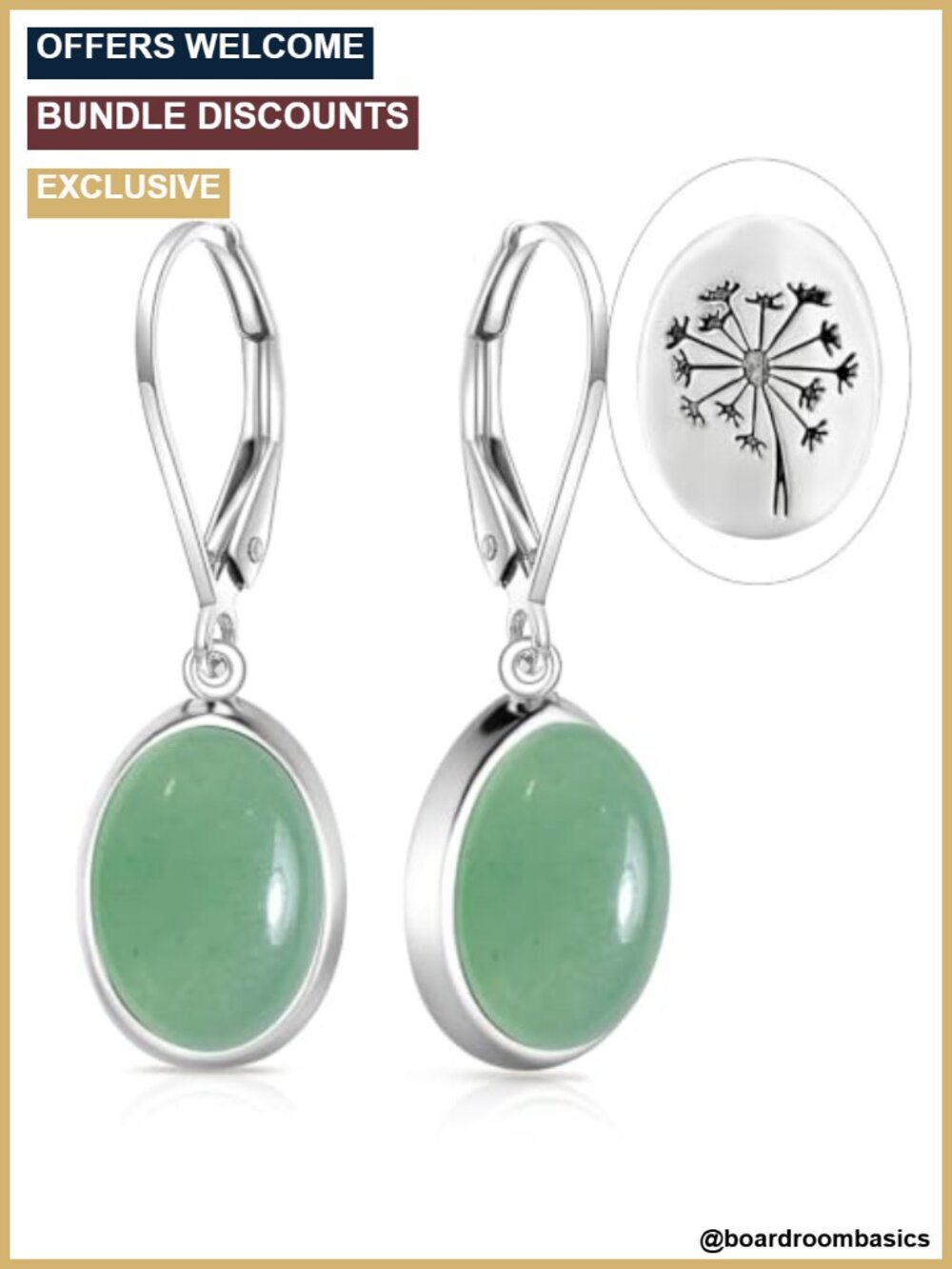 Sterling Silver Natural Stone Dangle Earrings Boho Drop for Women